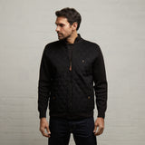 G53M15 Mens Long Sleeve Quilted Cardigan Gabicci Classic - BLACK