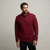 G53M18 Mens Long Sleeve Chunky Knit Sweater Gabicci Classic - CHERRY B