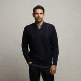 G53M06 Mens Long Sleeve Knitted Vee Neck Sweater Gabicci Classic - NAVY