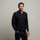 G53M06 Mens Long Sleeve Knitted Vee Neck Sweater Gabicci Classic - NAVY