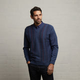 G53M08 Mens Long Sleeve Knitted Vee Neck Sweater Gabicci Classic - STORM