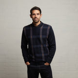 G53M09 Mens Long Sleeve Knitted Vee Neck Sweater Gabicci Classic - NAVY