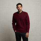 G53M10 Mens Long Sleeve Knitted Vee Neck Sweater Gabicci Classic - BERRY