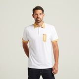 G52X07 Mens Short Sleeve Plated Jersey Polo Shirt Gabicci Classic - WHITE