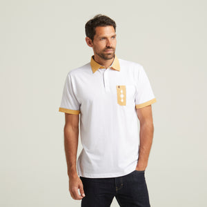 G52X07 Mens Short Sleeve Plated Jersey Polo Shirt Gabicci Classic - WHITE