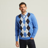 G52M04 Mens Long Sleeve Knitted Vee Neck Sweater Gabicci Classic - THAMES