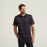G52X16 Mens Short Sleeve Plated Jersey Polo Shirt Gabicci Classic - NAVY