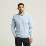 G52M06 Mens Long Sleeve Knitted Vee Neck Sweater Gabicci Classic - SPRAY