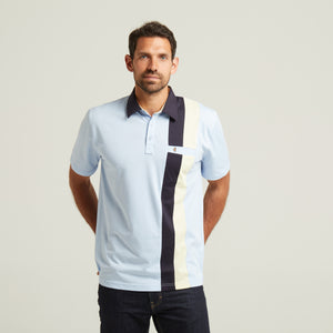 G52X14 Mens Short Sleeve Plated Jersey Polo Shirt Gabicci Classic - SKY