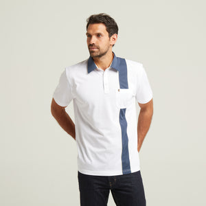 G52X17 Mens Short Sleeve Plated Jersey Polo Shirt Gabicci Classic - WHITE
