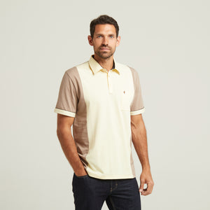 G52X13 Mens Short Sleeve Plated Jersey Polo Shirt Gabicci Classic - STONE