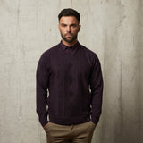 G51M04 Mens Long Sleeve Knitted Vee Neck Sweater Gabicci Classic - GRAPE