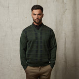 G51M07 Mens Long Sleeve Knitted Vee Neck Sweater Gabicci Classic - FOREST