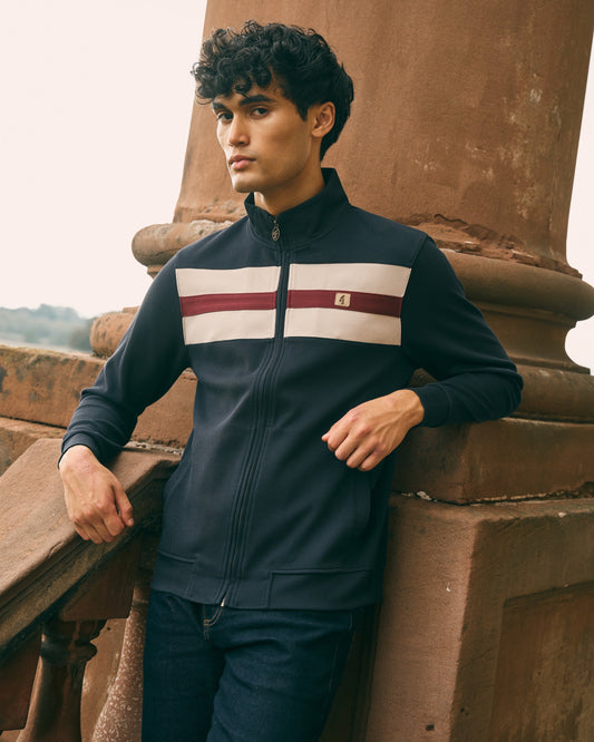 V57GD01 Mens Escher Sweat Track Top Gabicci Vintage - NAVY