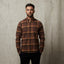 G51W02 Mens Long Sleeve Woven Check Shirt Gabicci Classic - TOFFEE