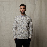 G51W04 Mens Long Sleeve Printed Woven Shirt Gabicci Classic - CLOUD