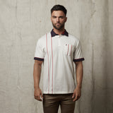 G51X11 Mens Short Sleeve Plated Jersey Polo Shirt Gabicci Classic - CREAM