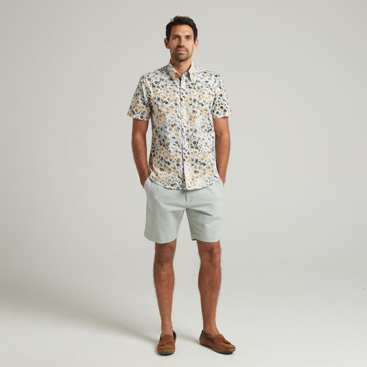 G54V01 Mens Washed Stretch Twill Shorts Gabicci Classic - MEADOW