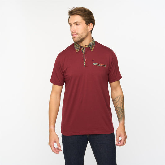G55X07 Short Sleeve Jersey Shirt Gabicci Classic MULBERRY