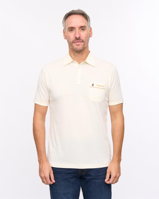 G57X06 Mens Short Sleeve Jersey Polo Gabicci Heritage - CREAM
