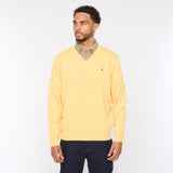G54K01 Mens Plain Vee Kneck Knit Gabicci Classic - PINEAPPLE