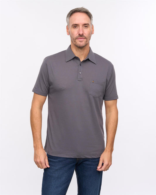 G57Z05 Mens Short Sleeve Jersey Polo Gabicci Heritage - CHARCOAL