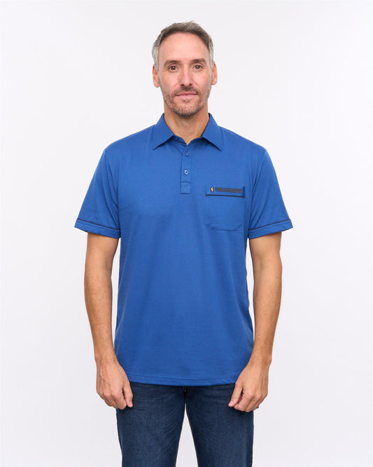 G57X06 Mens Short Sleeve Jersey Polo Gabicci Heritage - SAPPHIRE