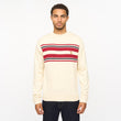 V55GM19 Mens Liam Long Sleeve Knitted Crew Neck Sweater Gabicci Vintage - CREAM