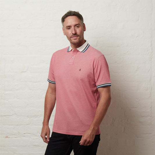 G56X01 Mens Short Sleeve Oxford Collar Jersey Polo Gabicci Classic - ROUGE