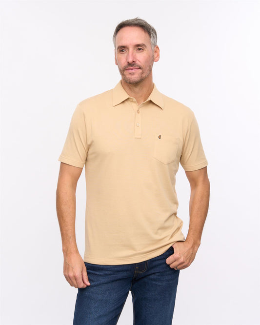 G57Z05 Mens Short Sleeve Jersey Polo Gabicci Heritage - CARAMEL