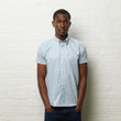 V54GW02 Mens Fraser Short Sleeve Gingham Shirt Gabicci Vintage - AQUA
