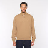 G54D01 Mens Quarter Zip Sweat Gabicci Classic - GRANOLA