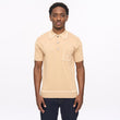 V56GM21 Mens Alexander Archive Short Sleeve Viscose Knit Gabicci Vintage - SANDSTONE