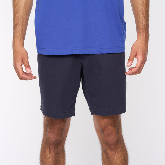 G54V01 Mens Washed Stretch Twill Shorts Gabicci Classic - NAVY