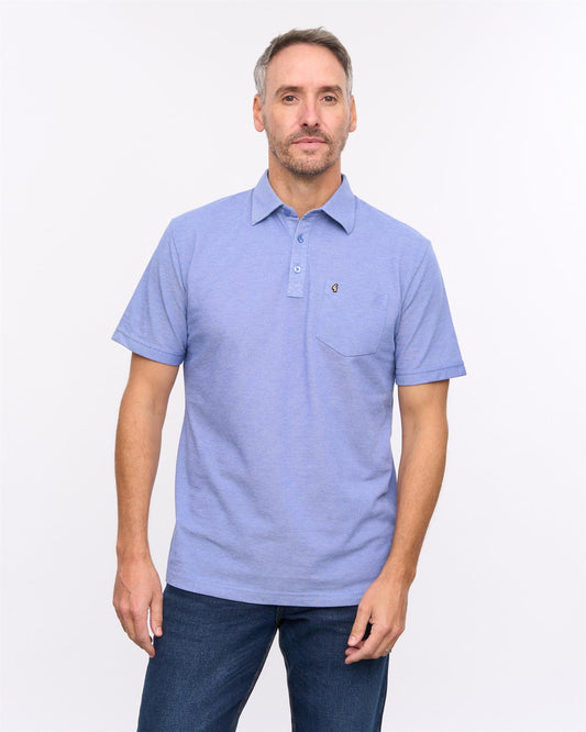 G57Z17 Mens Short Sleeve Oxford Jersey Polo Gabicci Heritage - SAPPHIRE