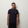V56GX01 Mens Jordan Short Sleeve Knit Collar Pique Polo Gabicci Vintage - NAVY