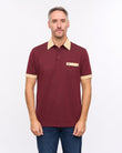 G57X01 Mens Short Sleeve Oxford Jersey Polo Gabicci Heritage - CLARET