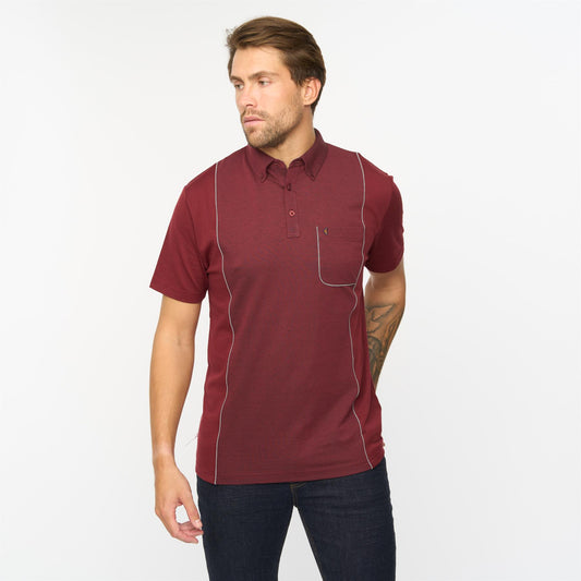 G55X03 Fancy Short Sleeve Jersey Shirt Gabicci Classic MULBERRY