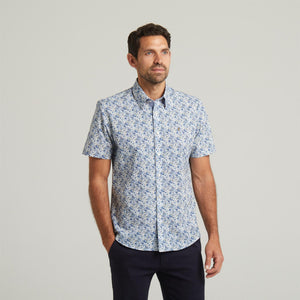 G54W10 Mens Short Sleeve Printed  Shirt Gabicci Classic - AZURE