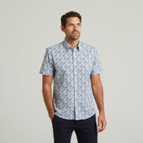 G54W10 Mens Short Sleeve Printed  Shirt Gabicci Classic - AZURE