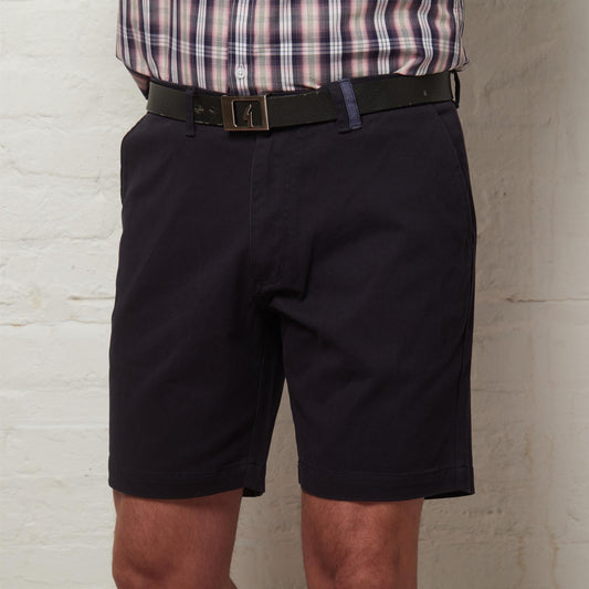 G56V01 Mens Stretch Twill Shorts Gabicci Classic - NAVY