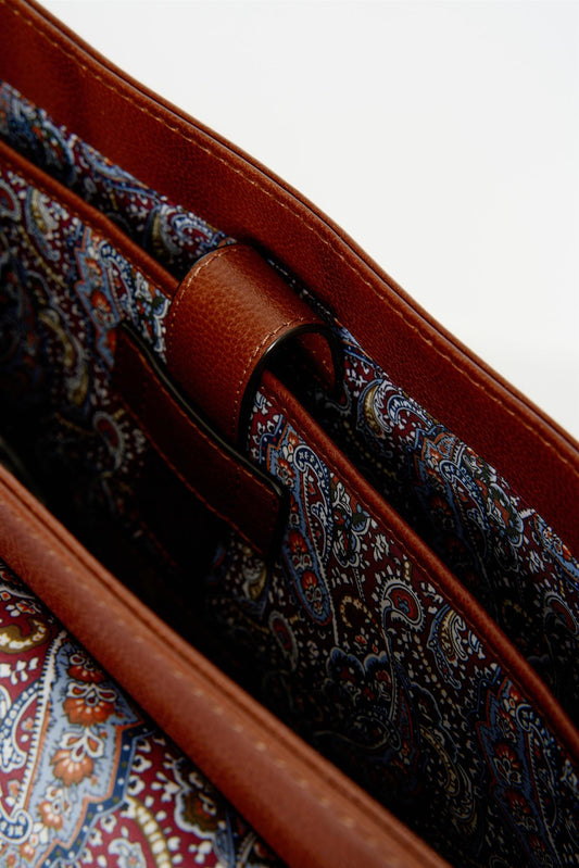 AGABB04 Leather Blake Messenger Bag CHESTNUT