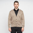 G00K02 Mens Button Thru Cardigan Gabicci Classic - STONE