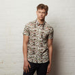 V56GW13 Mens Kruger Short Sleeve Button Under Print Shirt Gabicci Vintage - JUNGLE