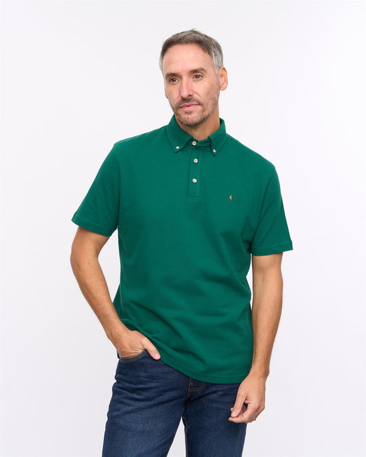 G57X14 Mens Short Sleeve Pique Polo Gabicci Heritage - DARK GREEN