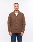 G57M20 Mens Chunky Cable Knit Button Thru Cardigan Gabicci Heritage - CAMEL