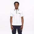 V56GM06 Mens Johnson Short Sleeve Zip Neck Knit Polo Gabicci Vintage - WHITE