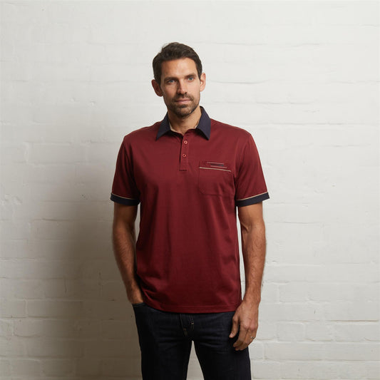 G00X62 Short Sleeve Jersey Shirt Gabicci Classic MULBERRY