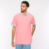 G52X09 Mens Short Sleeve Oxford Jersey Polo Shirt Gabicci Classic - CORAL