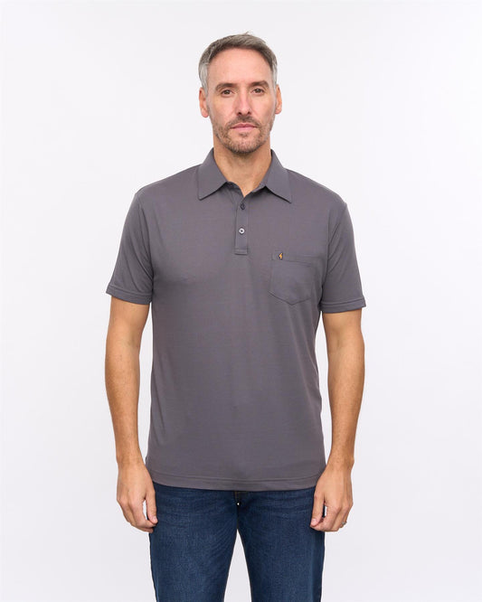 G57Z05 Mens Short Sleeve Jersey Polo Gabicci Heritage - CHARCOAL